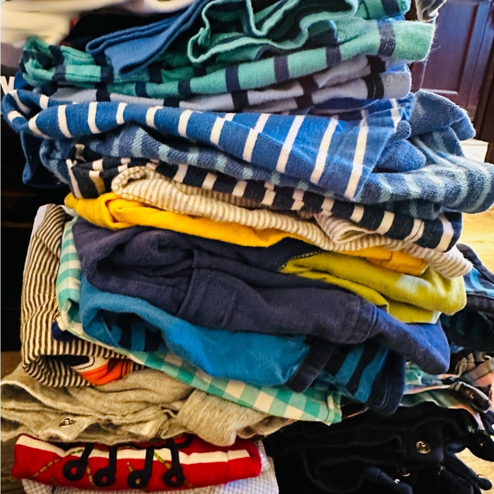 18-24 month Boys Colorful Striped and Solid Shirts Bundle